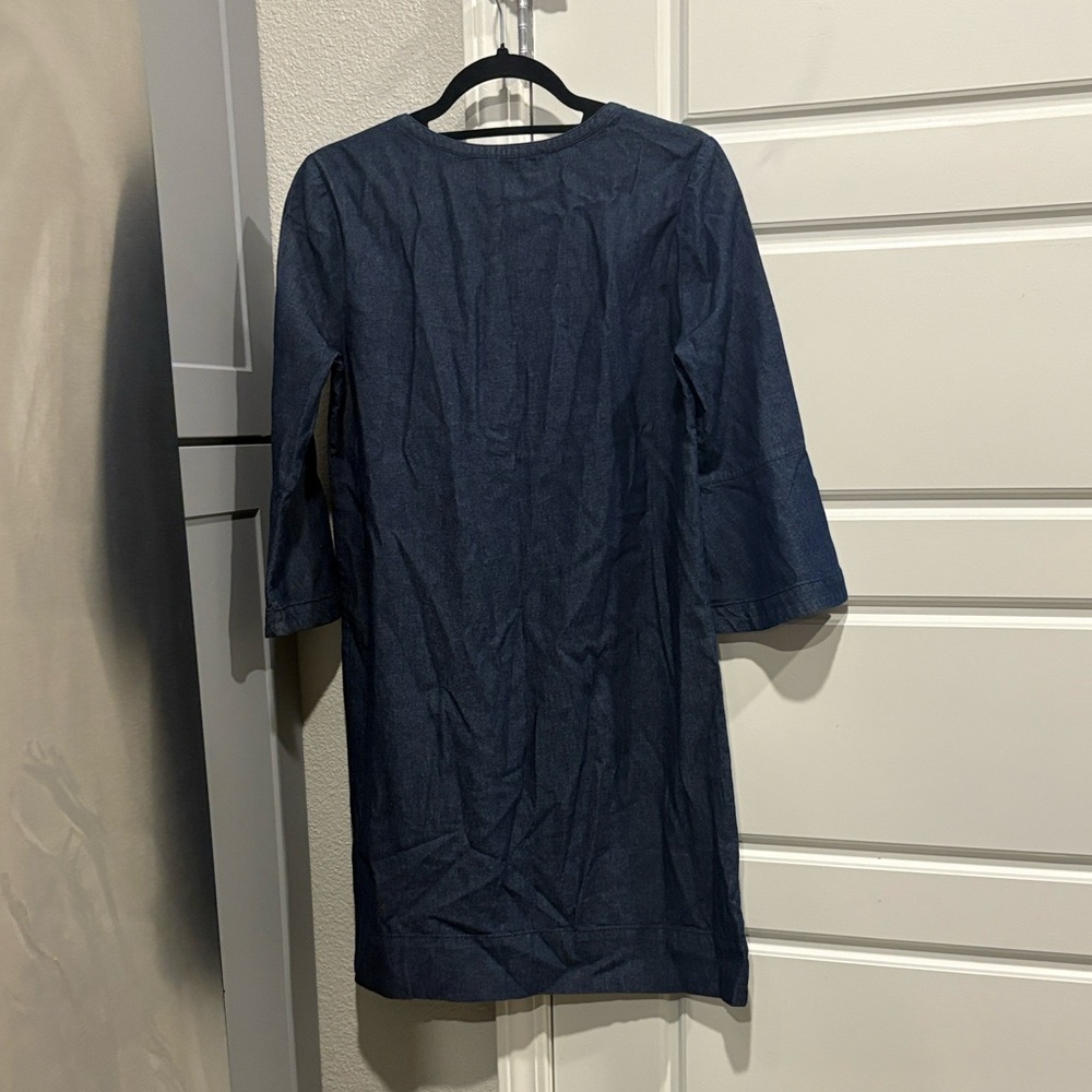 Draper James Chambray Ruffle Shift Dress/denim Ruffle size 4 - Picture 6 of 6